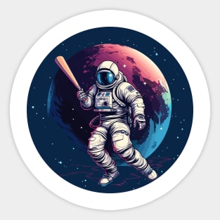 Astronot playing baseball Sticker